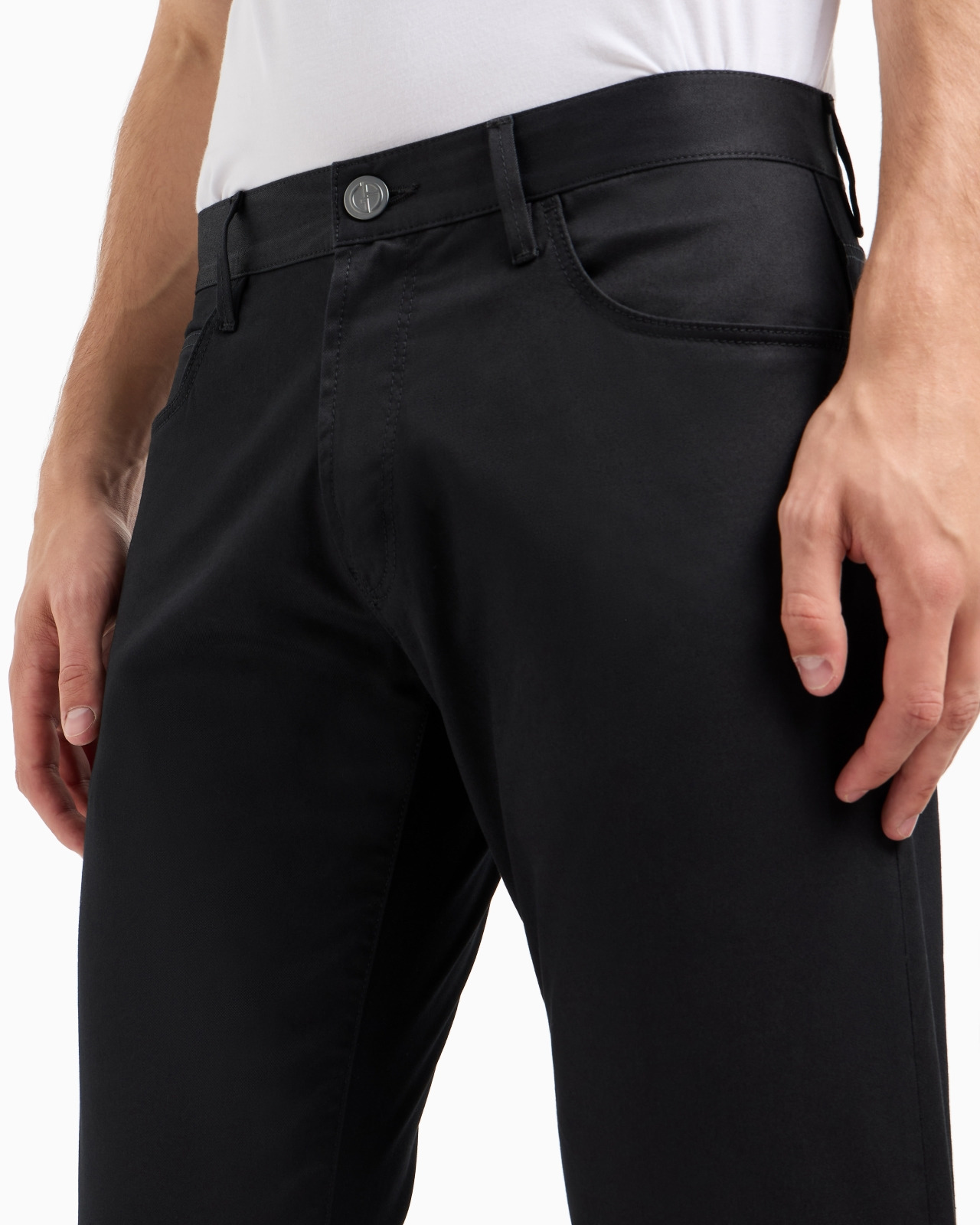 Regular-fit, five-pocket trousers in stretch cotton - 5