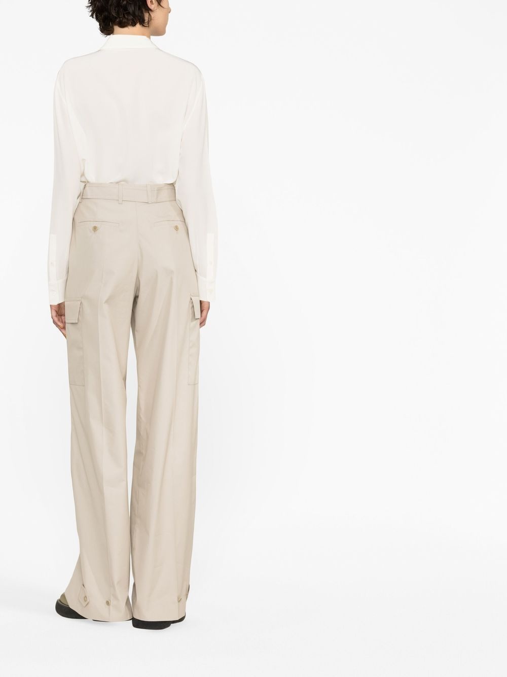 belted wide-leg trousers - 3