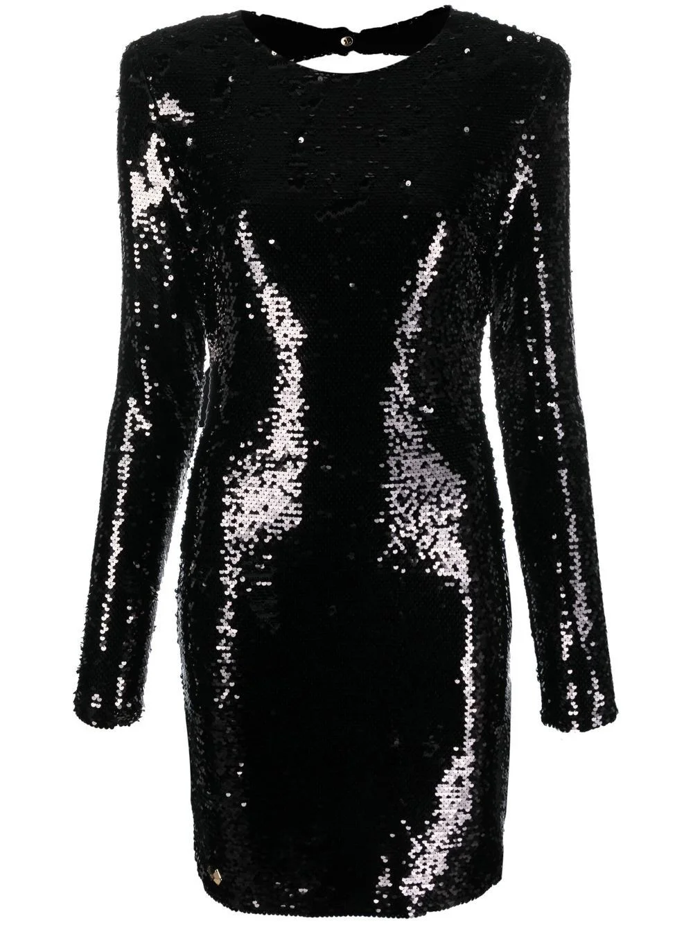 long-sleeved sequin-embellished dress - 1