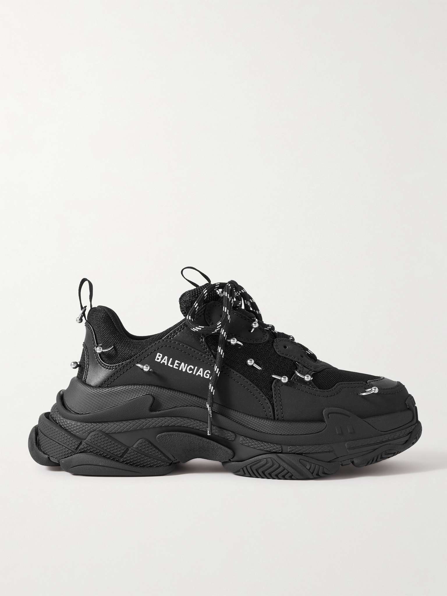BALENCIAGA Triple S Piercing Mesh, Rubber and Leather
