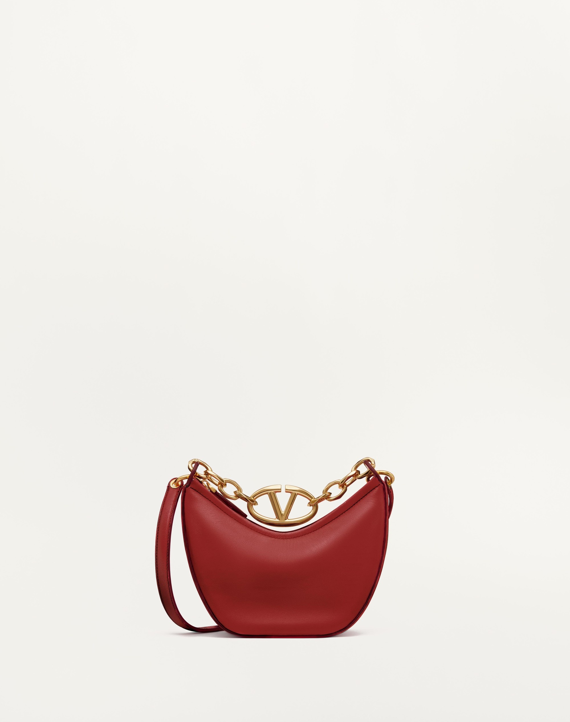 VLOGO MOON MINI HOBO BAG IN NAPPA LEATHER WITH CHAIN - 1
