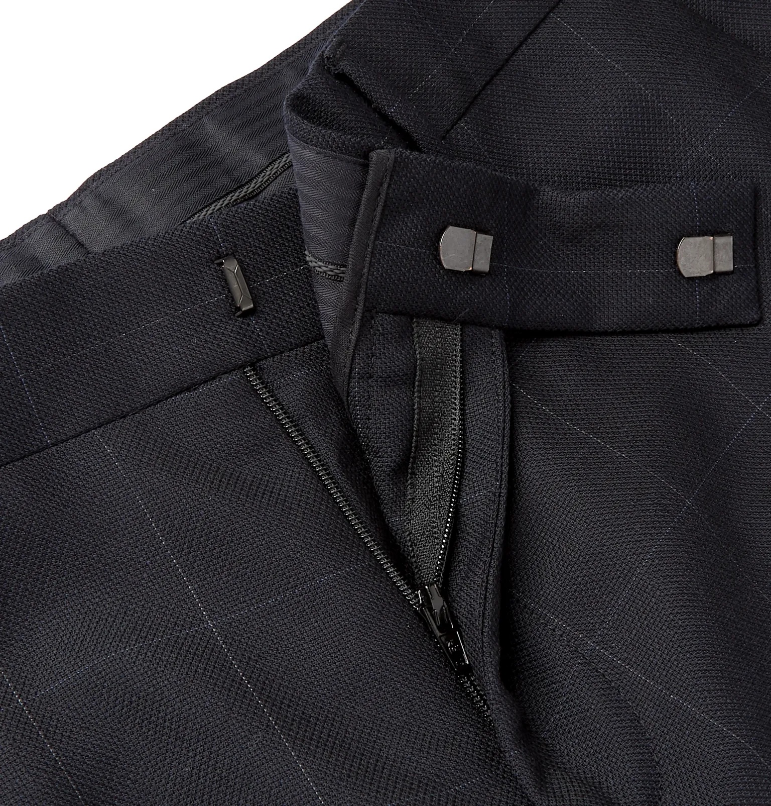 Slim-Fit Checked Birdseye Wool Suit Trousers - 3