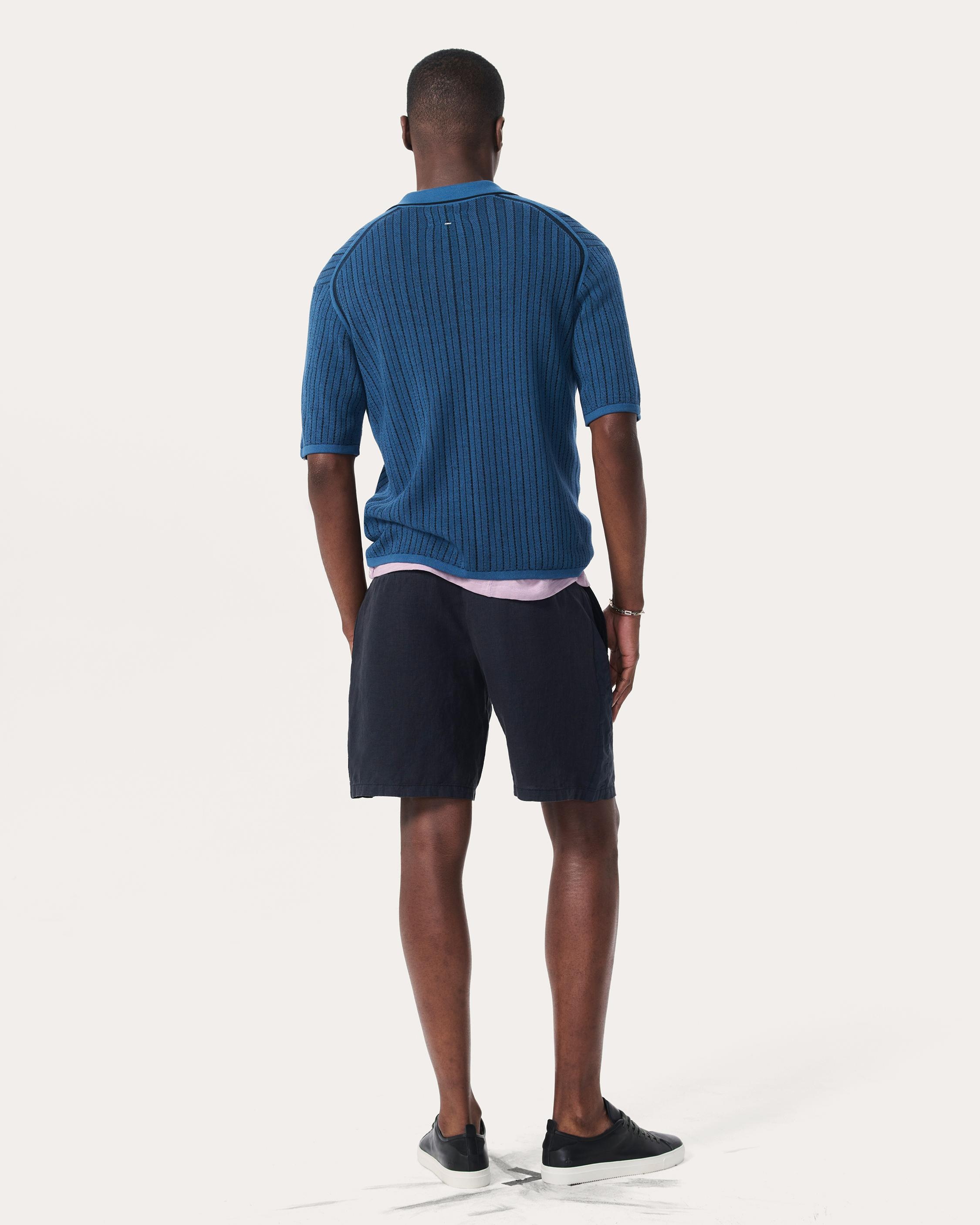 Harvey Striped Knit Polo Shirt - 6