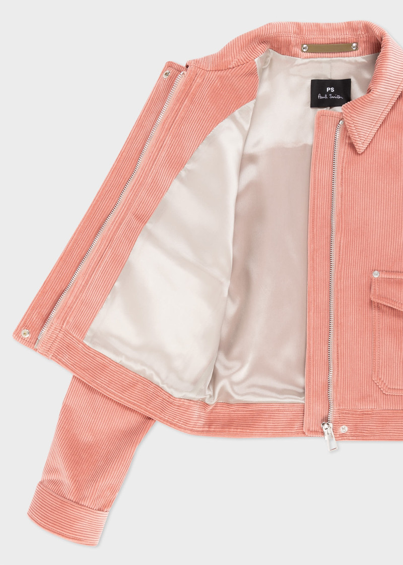 Paul Smith Pink Wale Corduroy Cropped Chore Jacket outlook