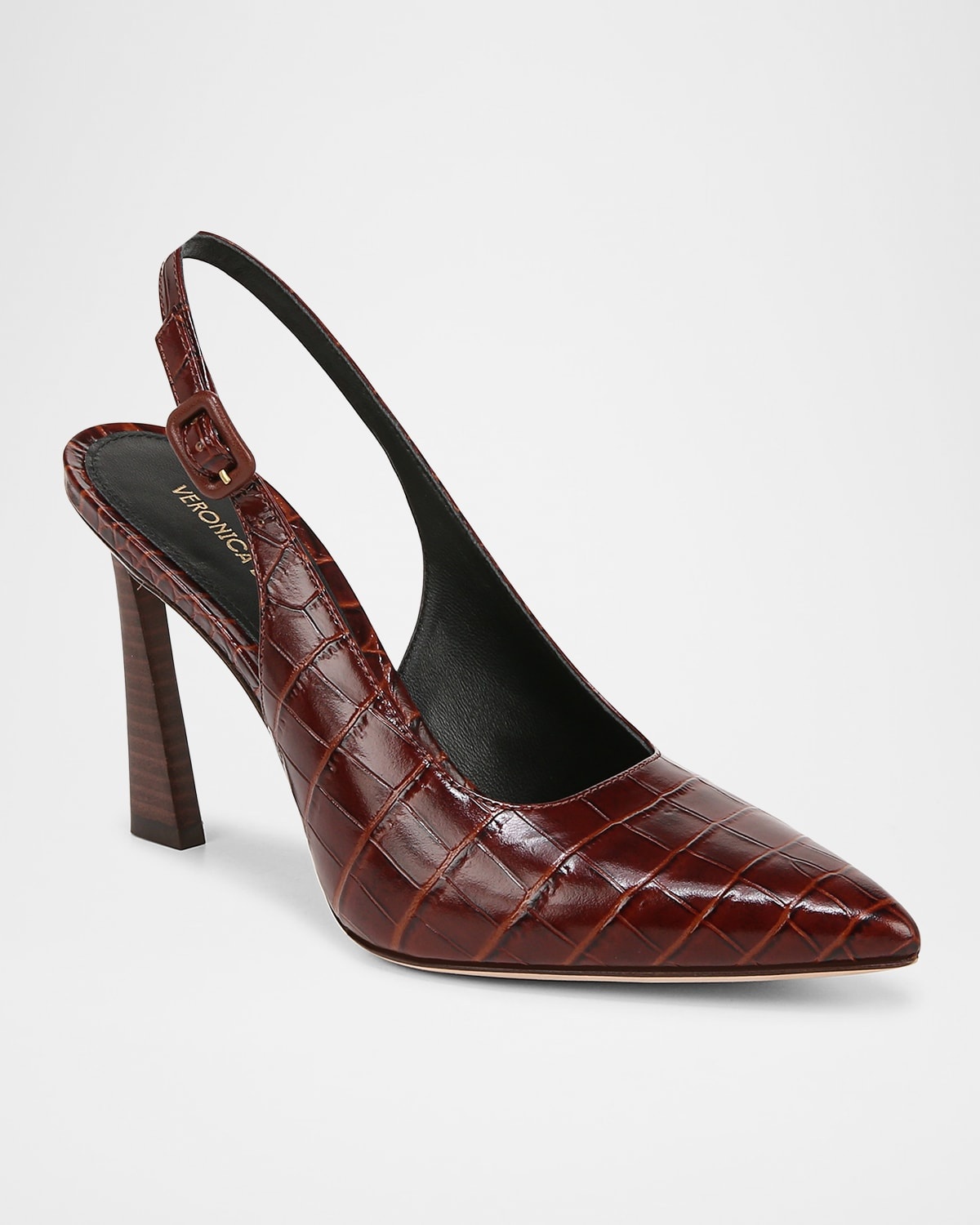 Callie Leather Cap-Toe Slingback Pumps - 2