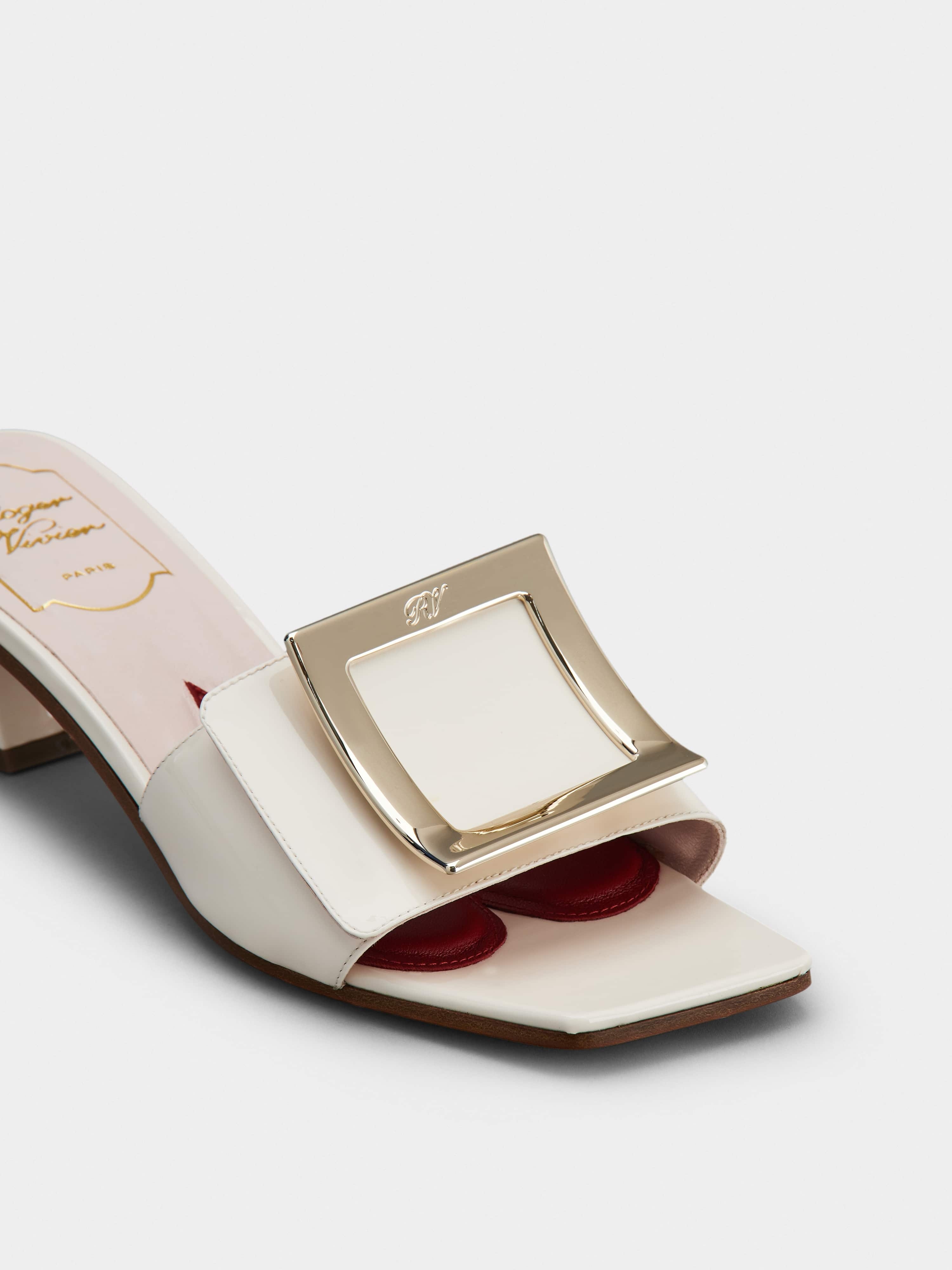 Love Metal Buckle Mules in Patent Leather - 8