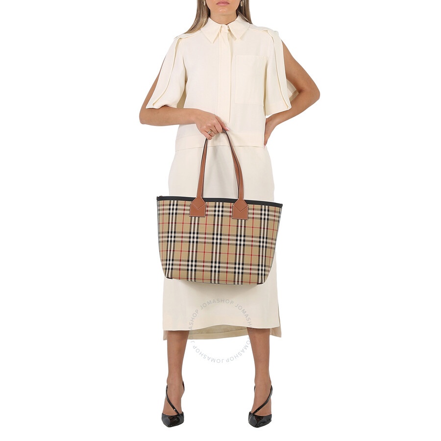Burberry Ladies Medium London Check-Pattern Tote Bag - 2