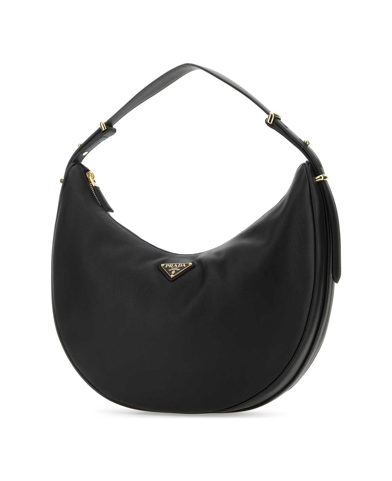 Black Leather Big Arquã¨ Handbag - 2