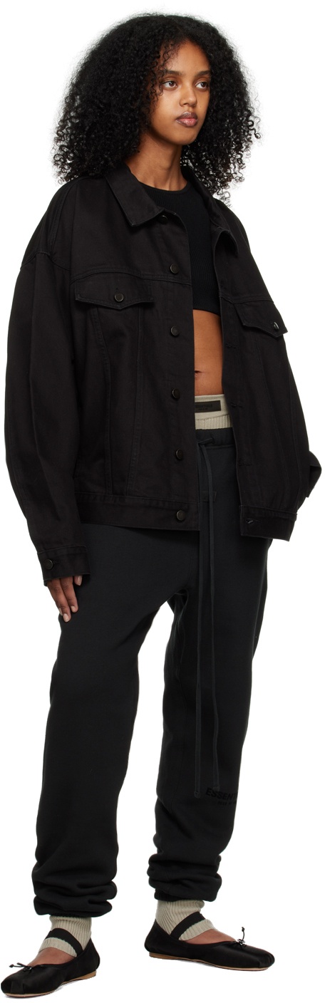 Black Patch Denim Jacket - 4