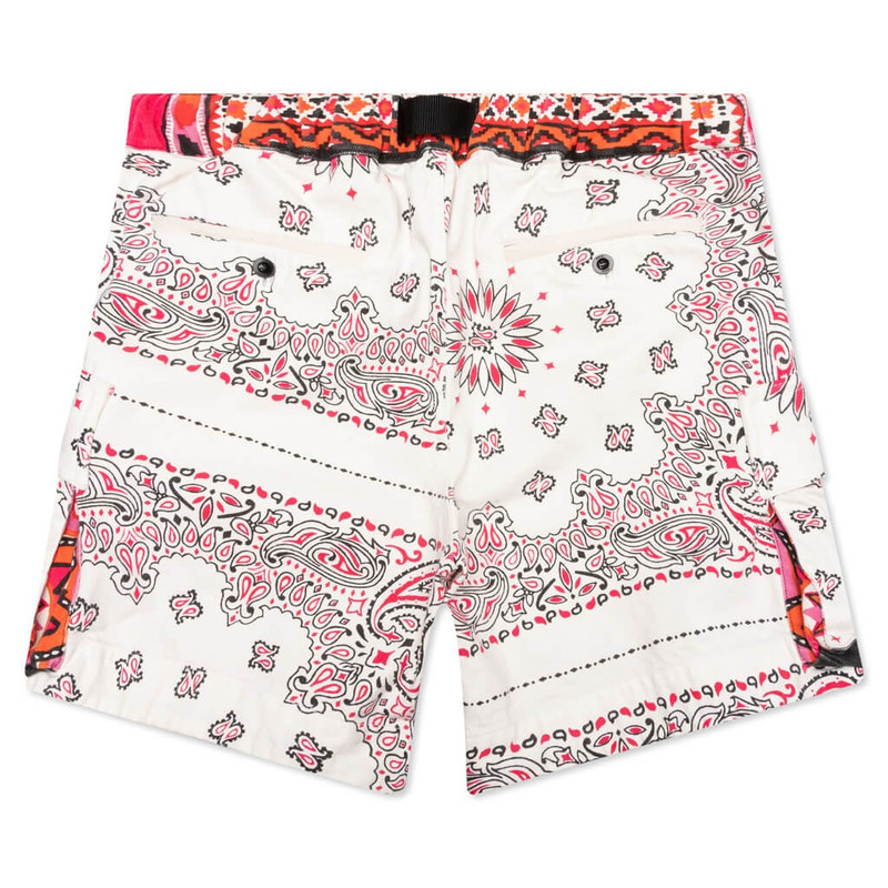 sacai SACAI BANDANA PRINT SHORTS - OFF WHITE outlook