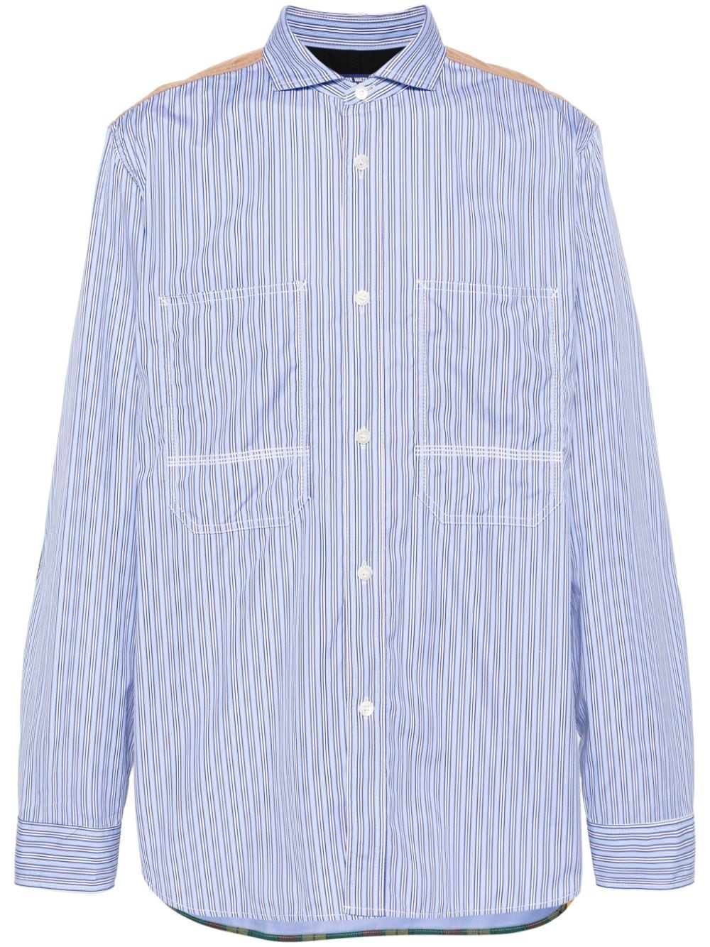 patchwork cotton-poplin shirt - 1