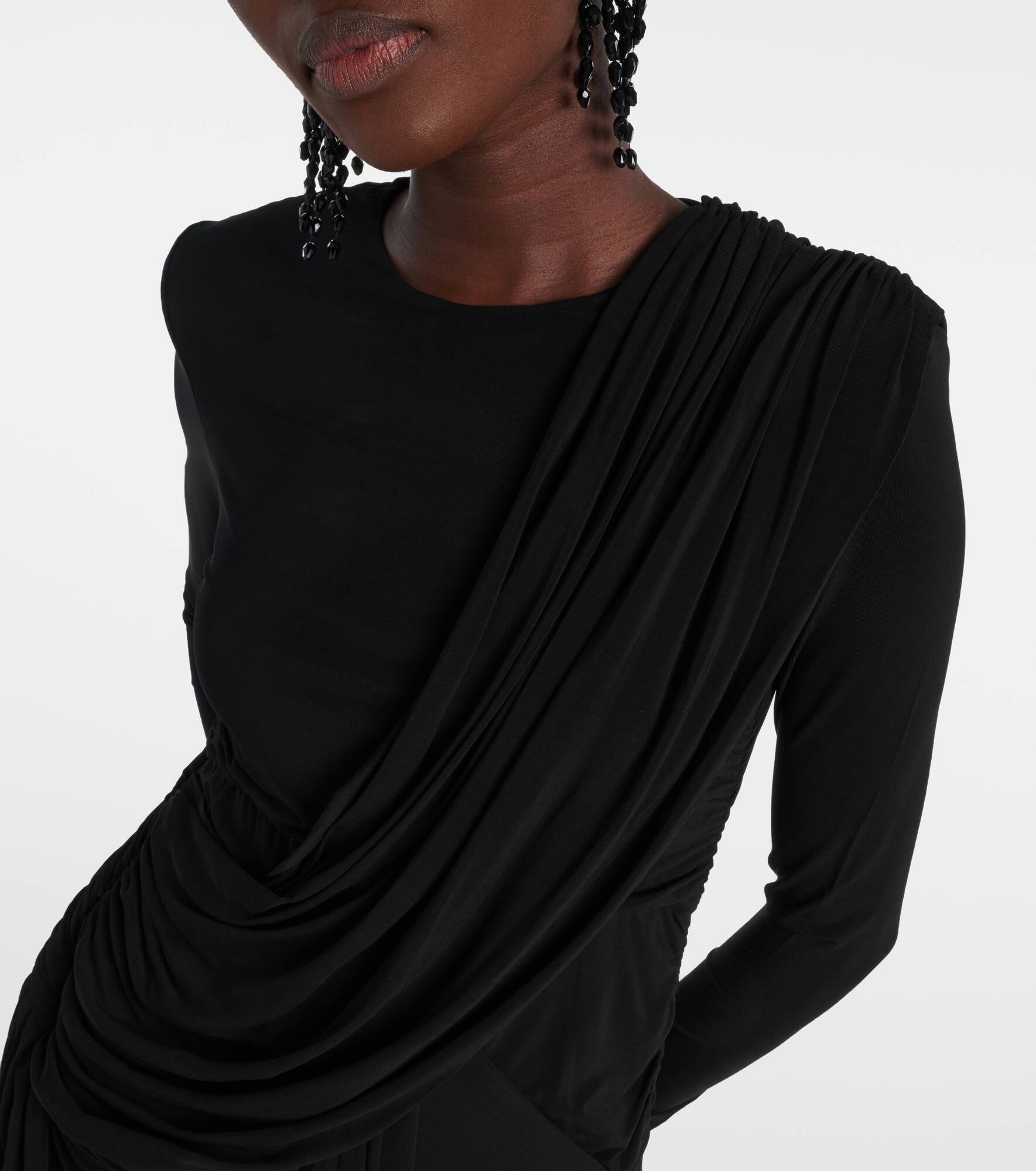 Georgia draped gathered jersey minidress - 4