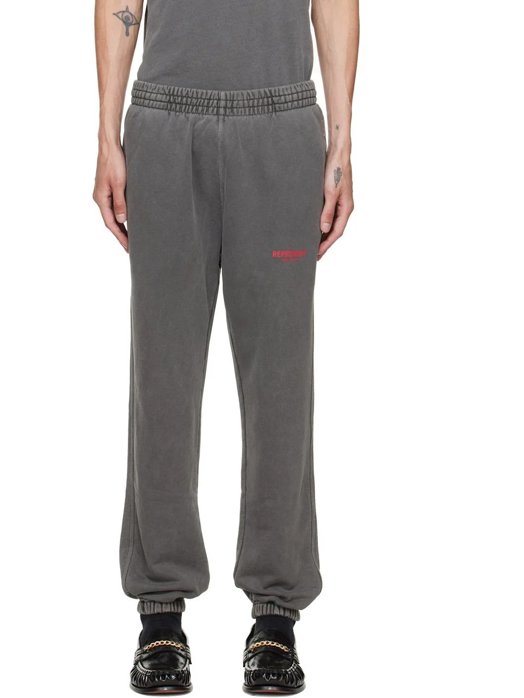 Gray Printed 'Owners Club' Sweatpants - 1