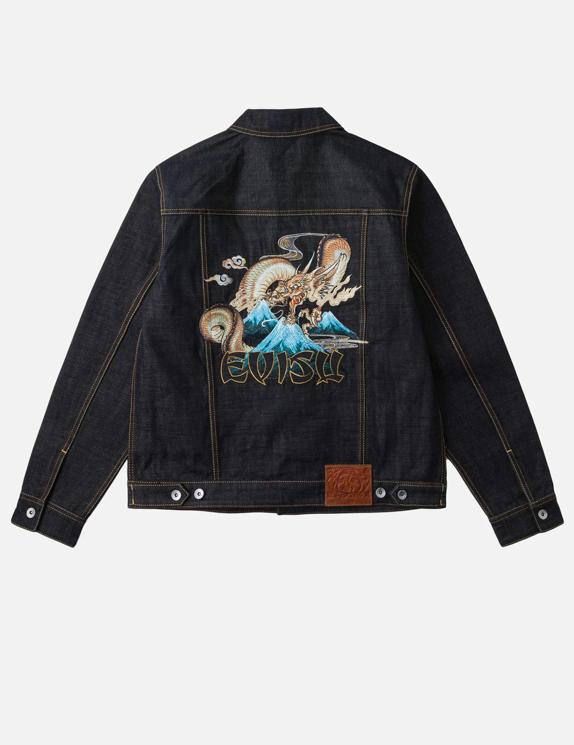 Flying Dragon Embroidered Denim Jacket - 1