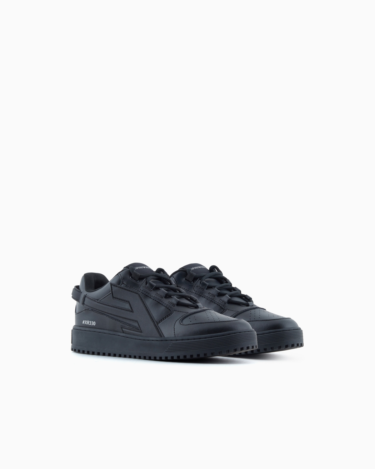 LEATHER SNEAKERS WITH OVERSIZED EA PATCH - 2