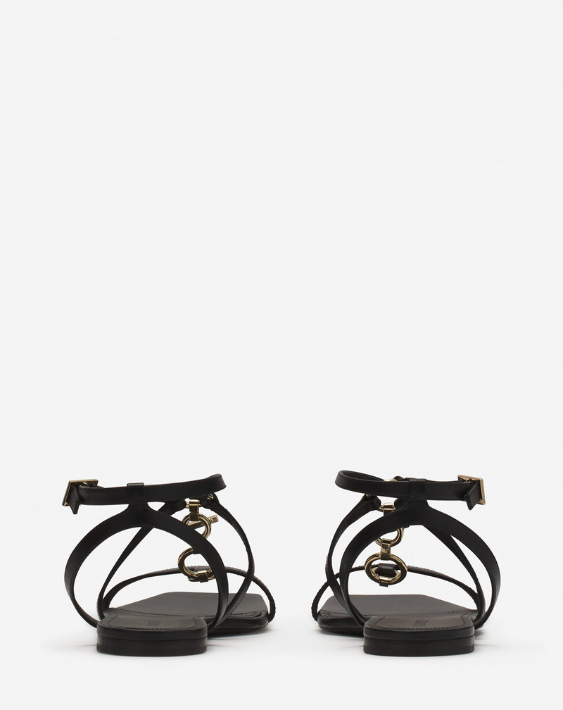 MESURE FLAT LEATHER SANDALS 4