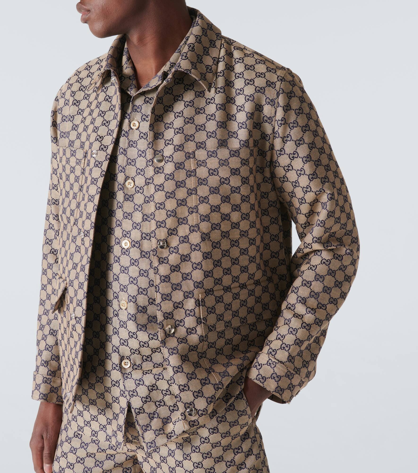 GG linen-blend canvas jacket - 5