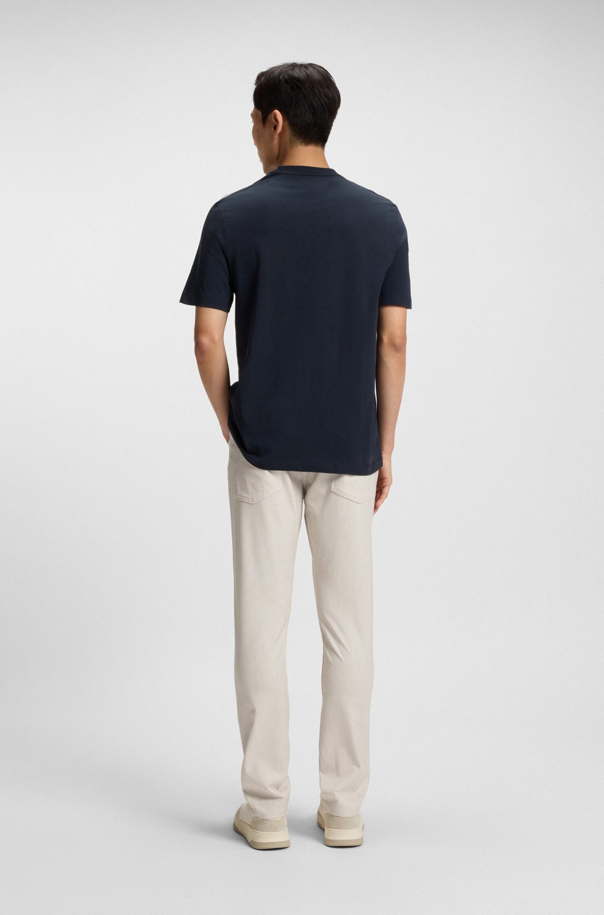 DELAWARE SLIM-FIT TROUSERS IN WRINKLE-RESISTANT DOBBY - 4
