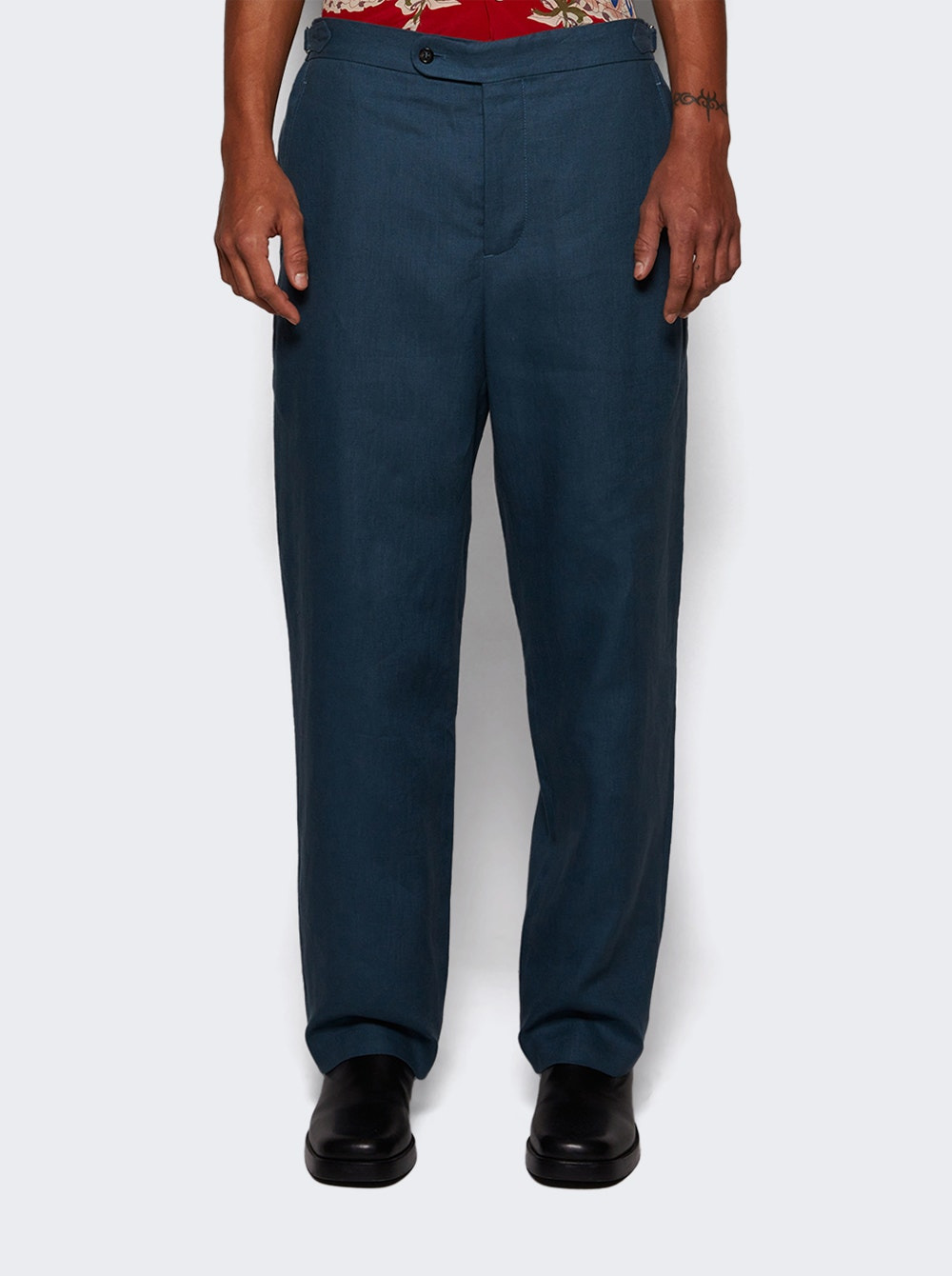 Lightweight Side Buckle Trousers Teal - 2