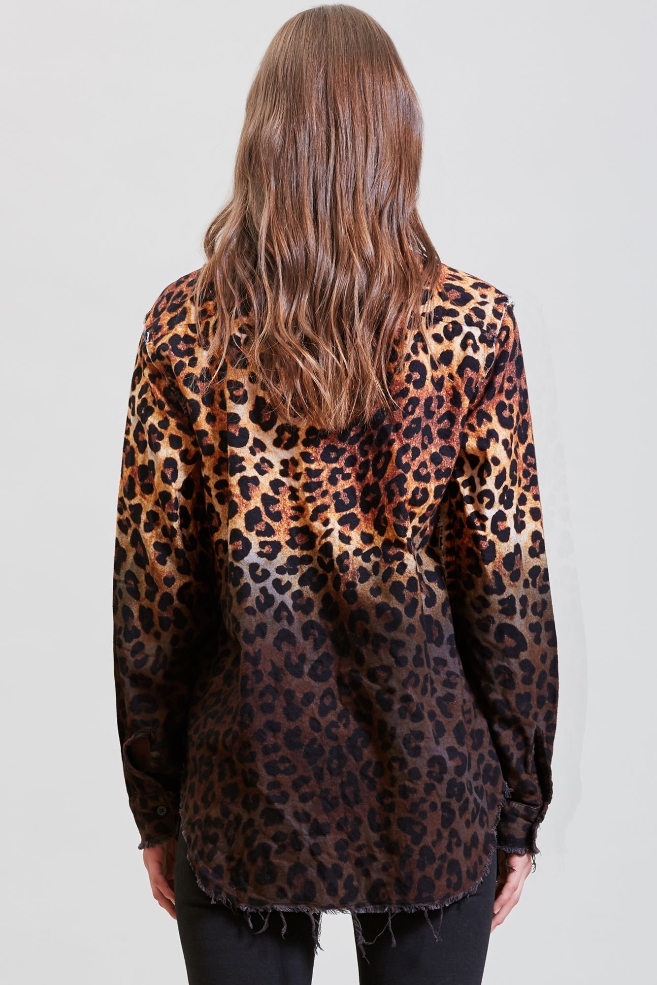 SHREDDED SEAM SHIRT - DIP-DYE LEOPARD | R13 - 6