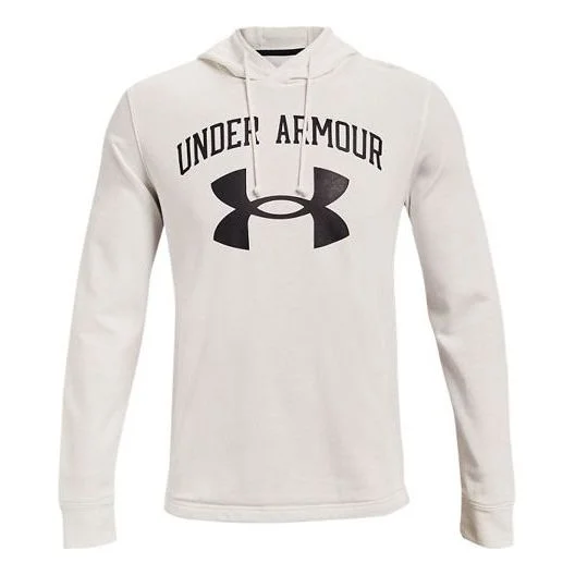 Under Armour Rival Terry Logo Hoodie 'White Black' 1361559-112 - 1
