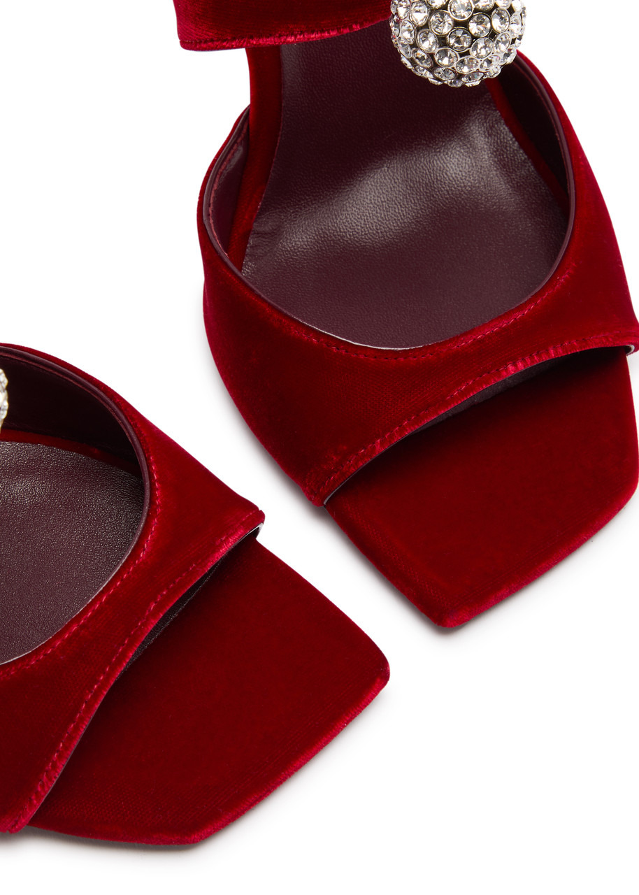 Jimmy Choo Orb 95 Cut-out Velvet Sandals - 3