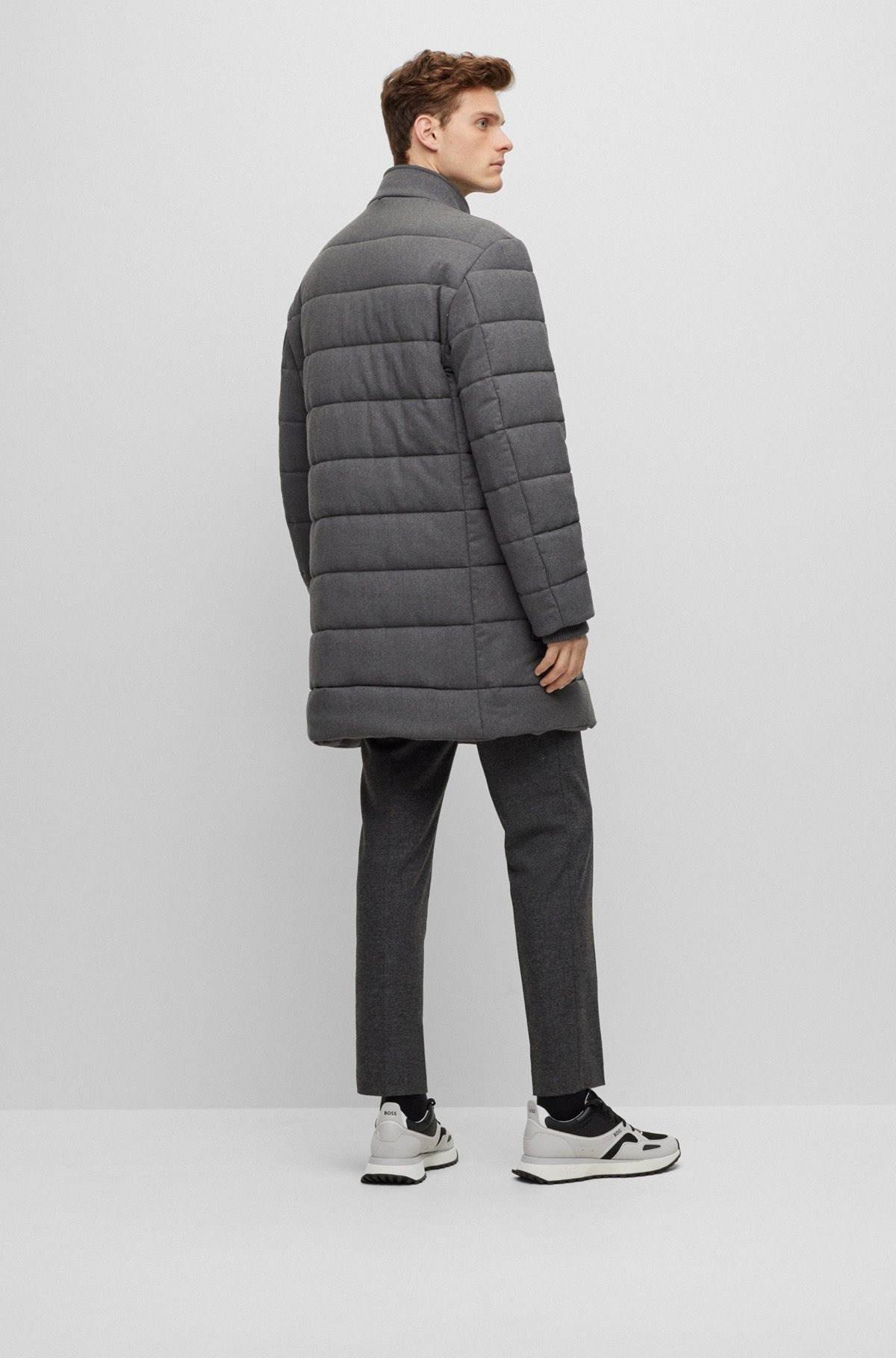 REGULAR-FIT PADDED COAT IN A STRETCH WOOL BLEND - 5