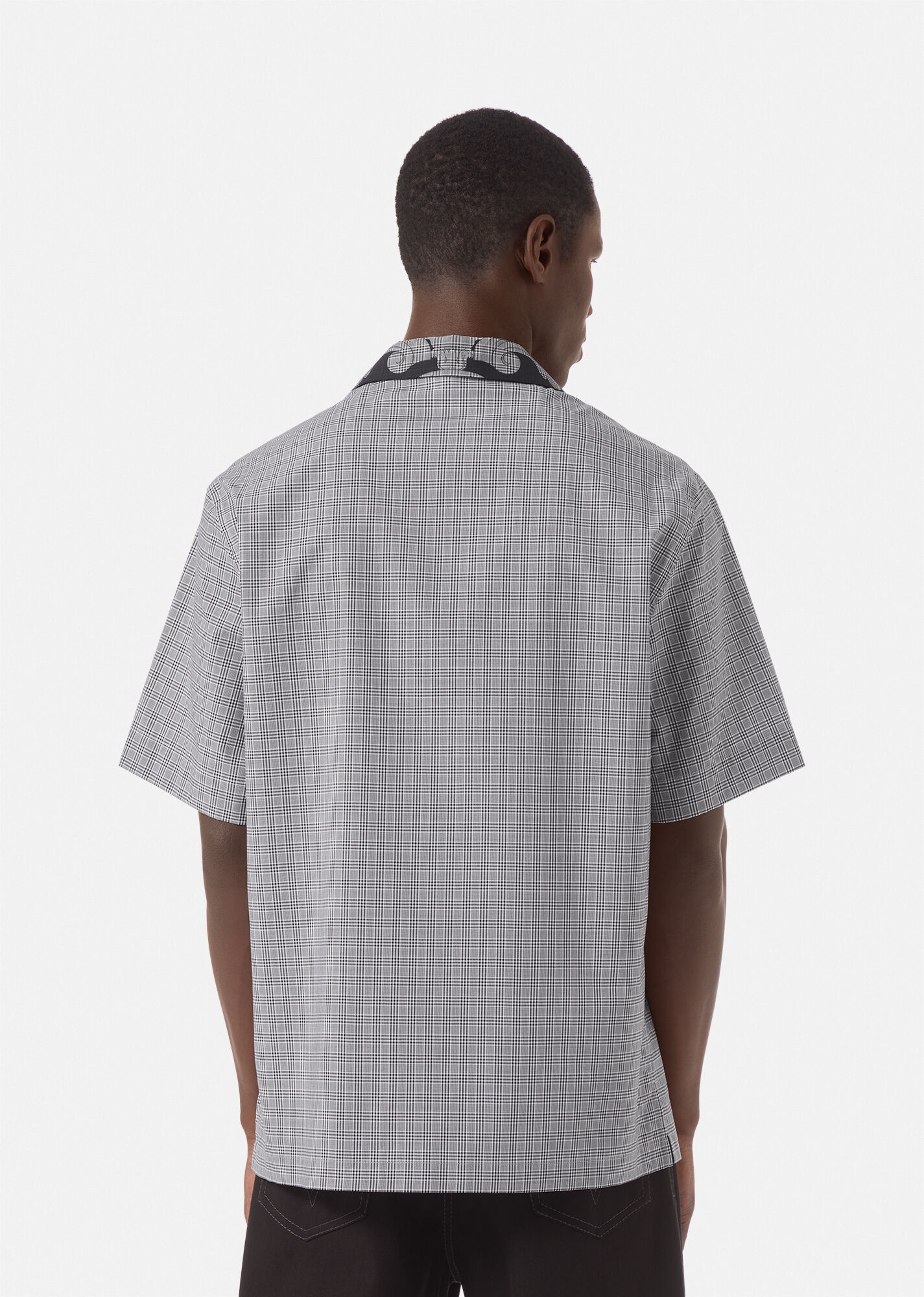 Silver Baroque Checked Logo Shirt - 4