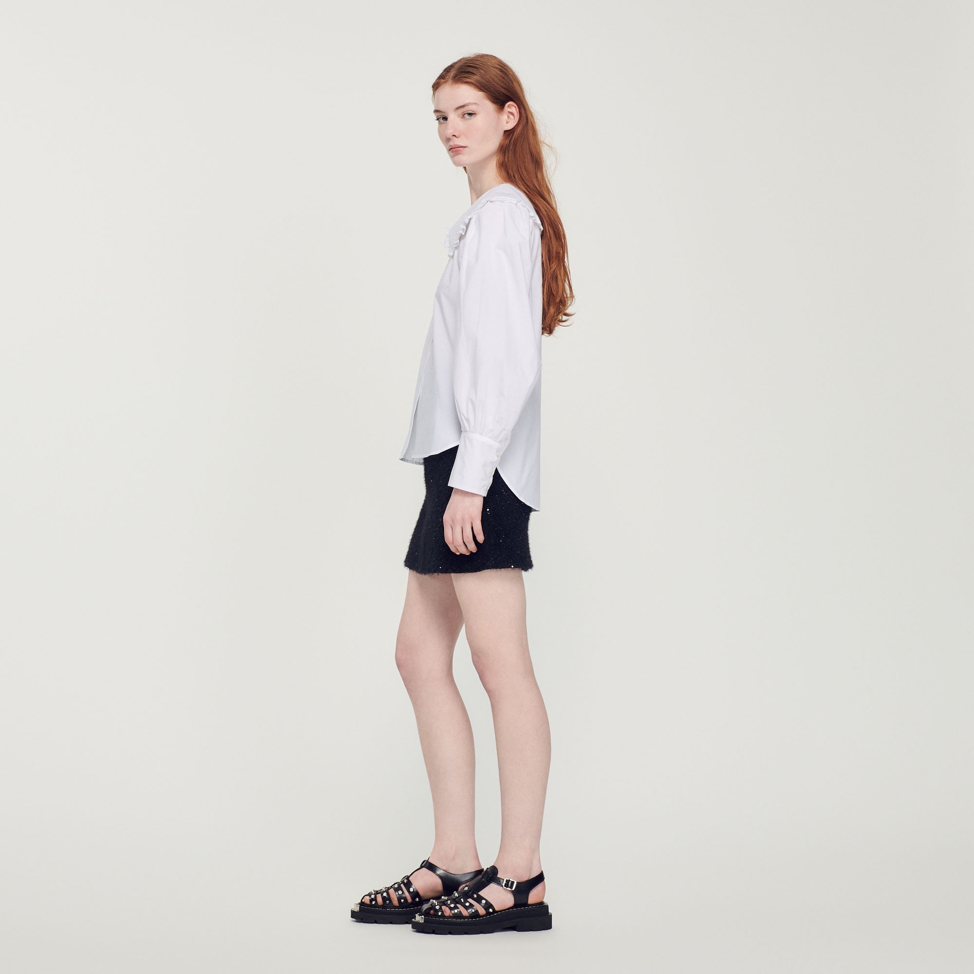 Poplin shirt with Peter Pan collar - 7