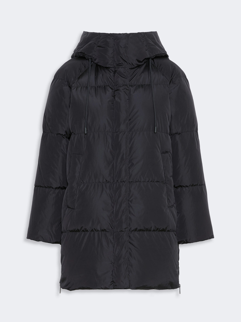 NEWBEMBO Midi parka in water-repellent taffeta - BLACK 1