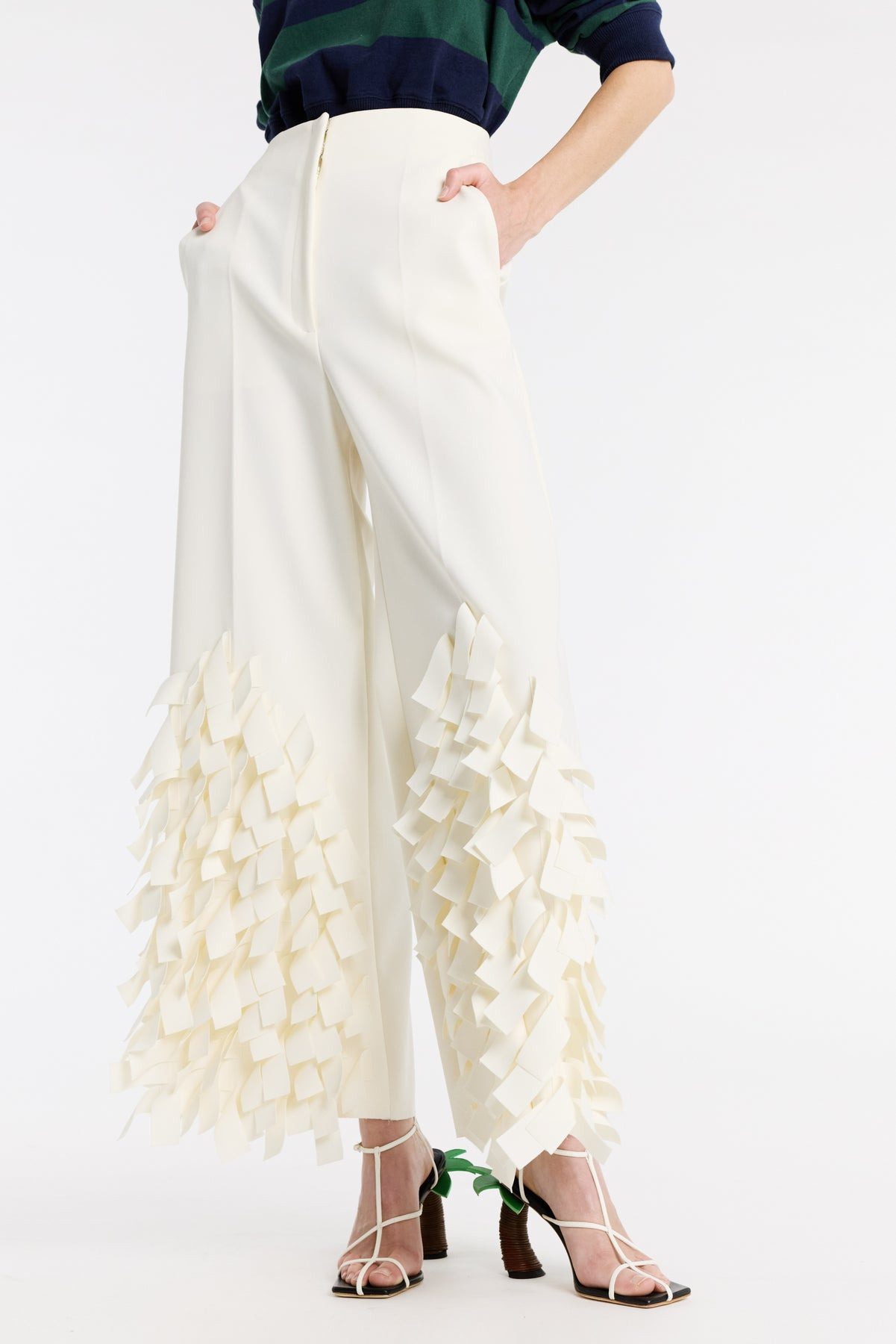 CULOTTES WITH RECTANGLE DETAIL IVORY - 4