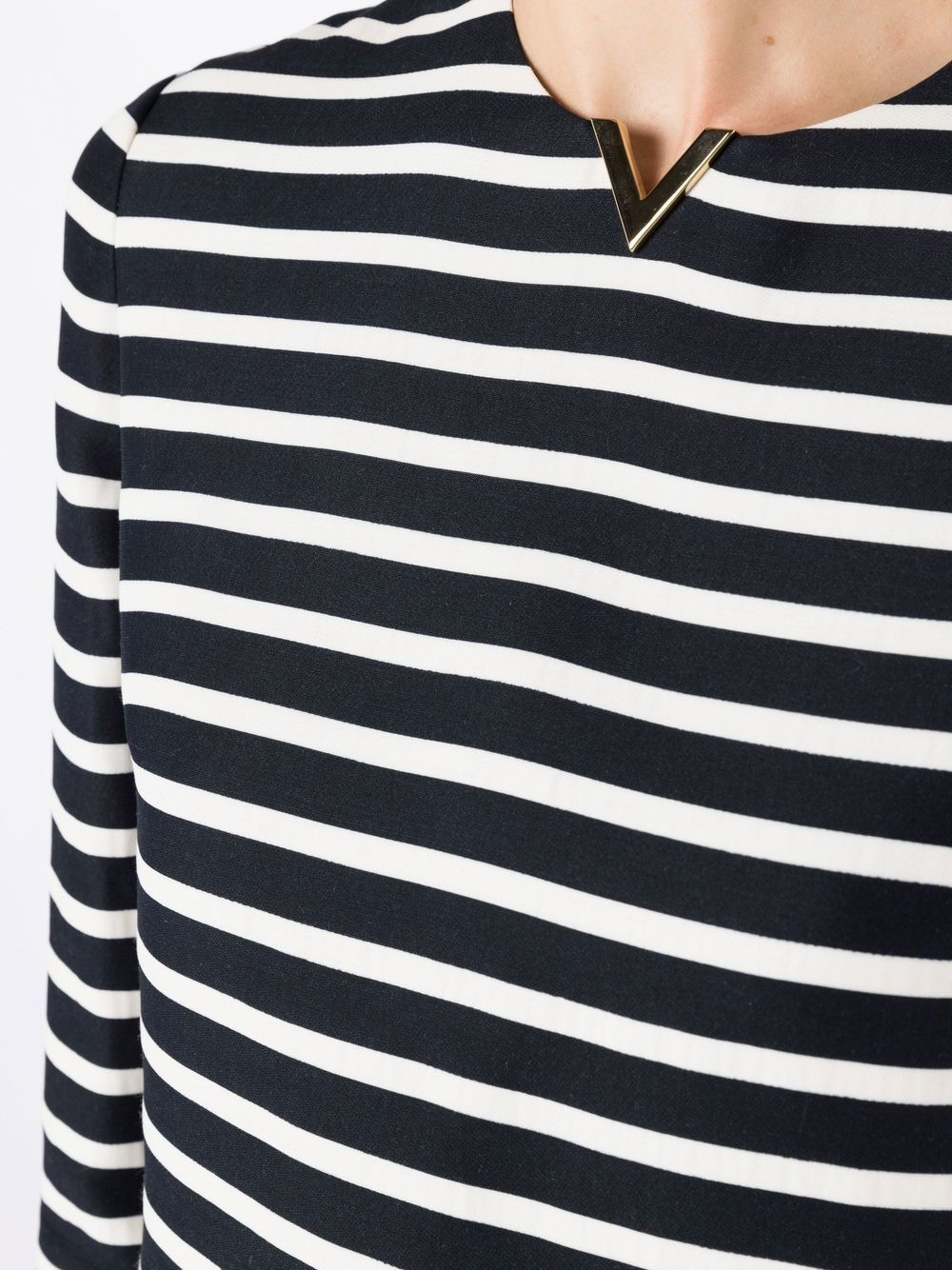 logo-plaque stripe-print playsuit - 5