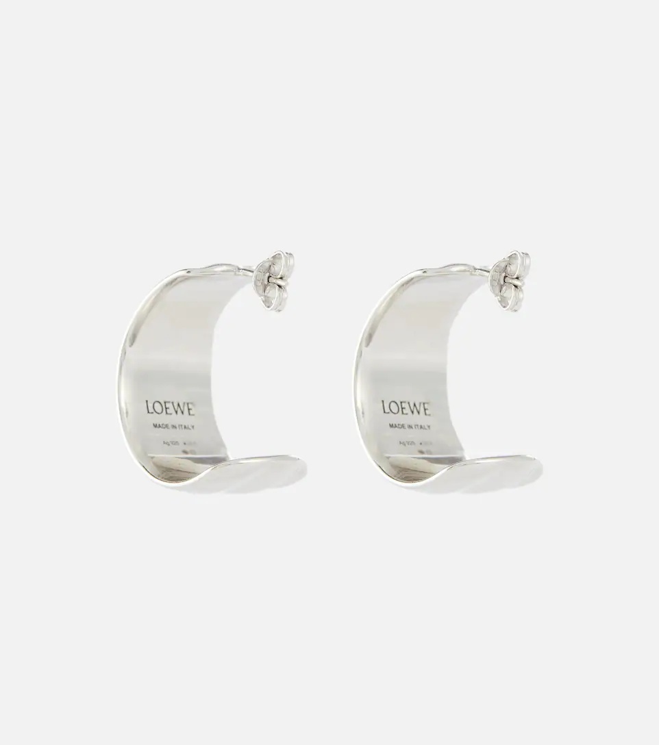Sterling silver demi-hoop earrings - 5