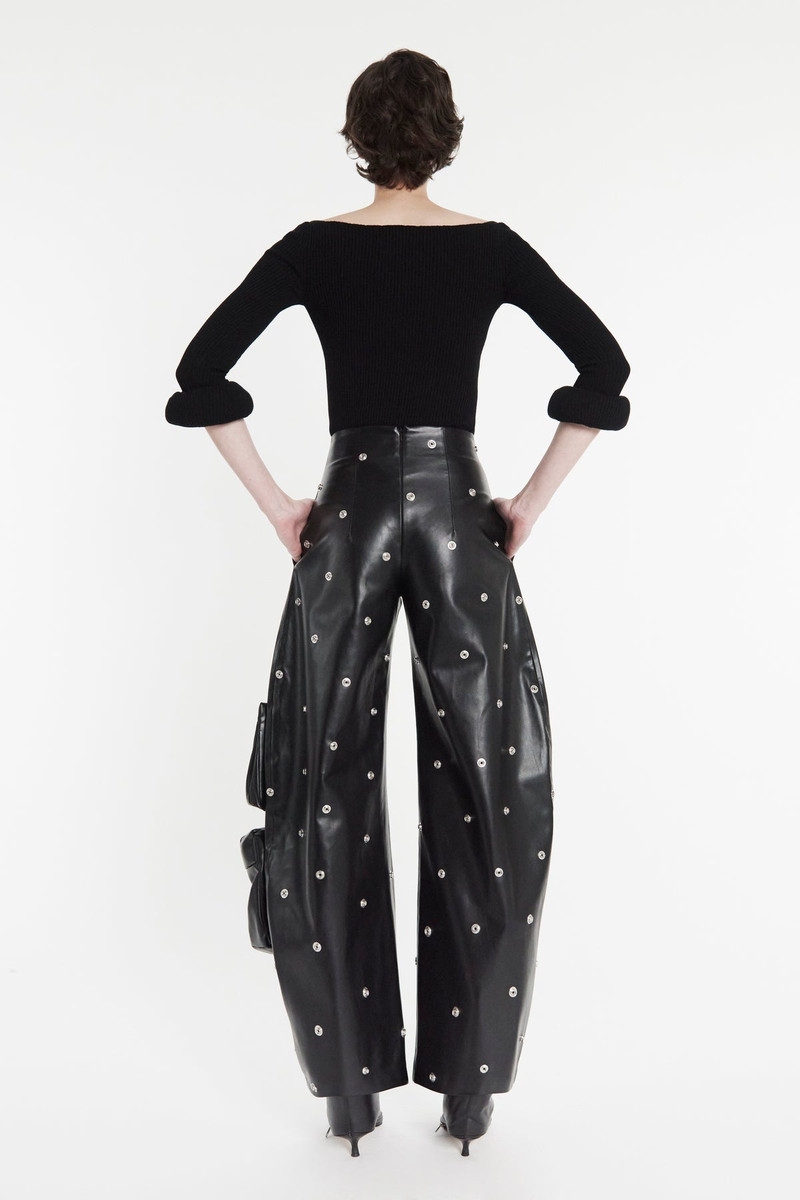 KNIT TOP WITH SQUARE DECOLLETE AND DOUGHNUT SLEEVES BLACK 5