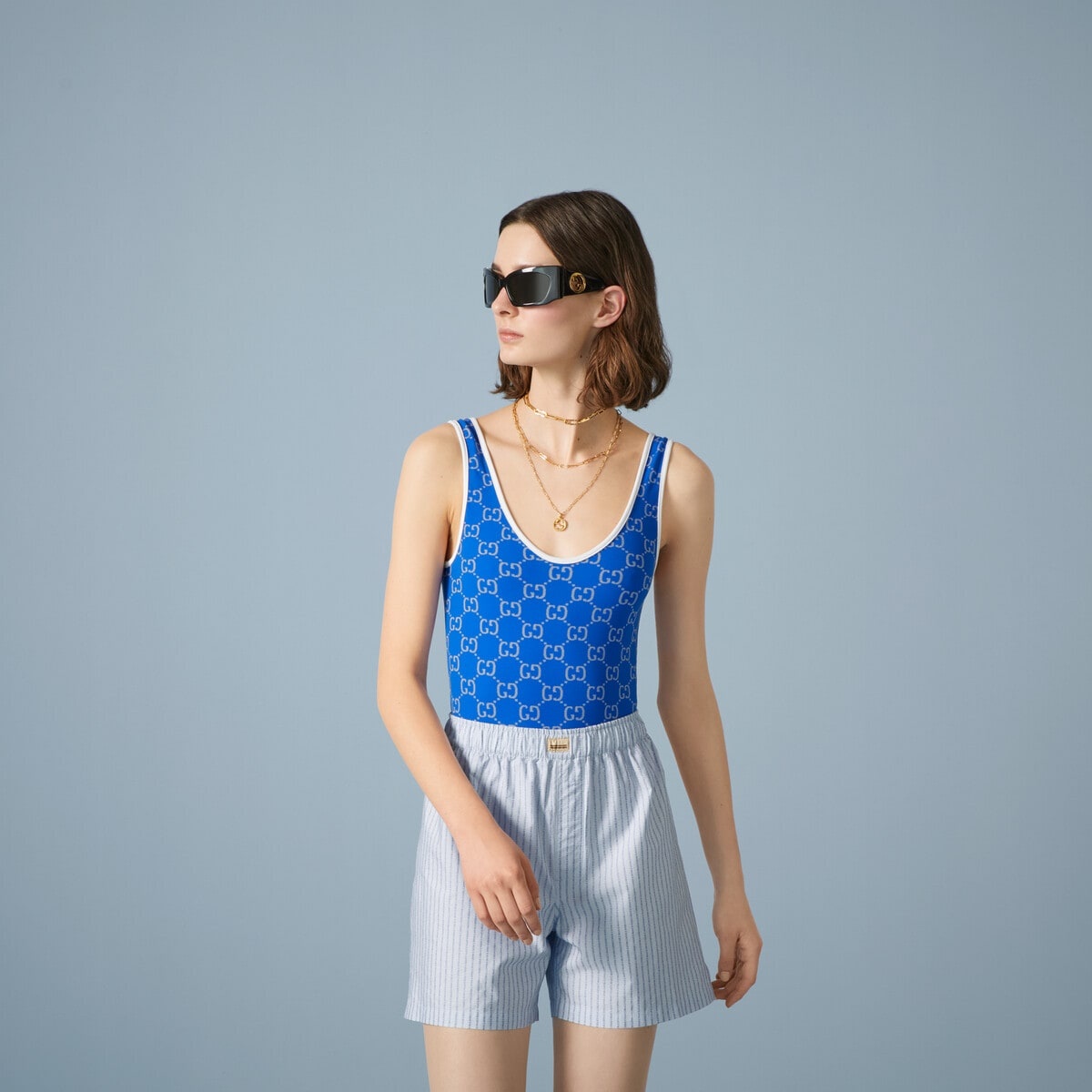 GG tubular jersey jacquard swimsuit - 5