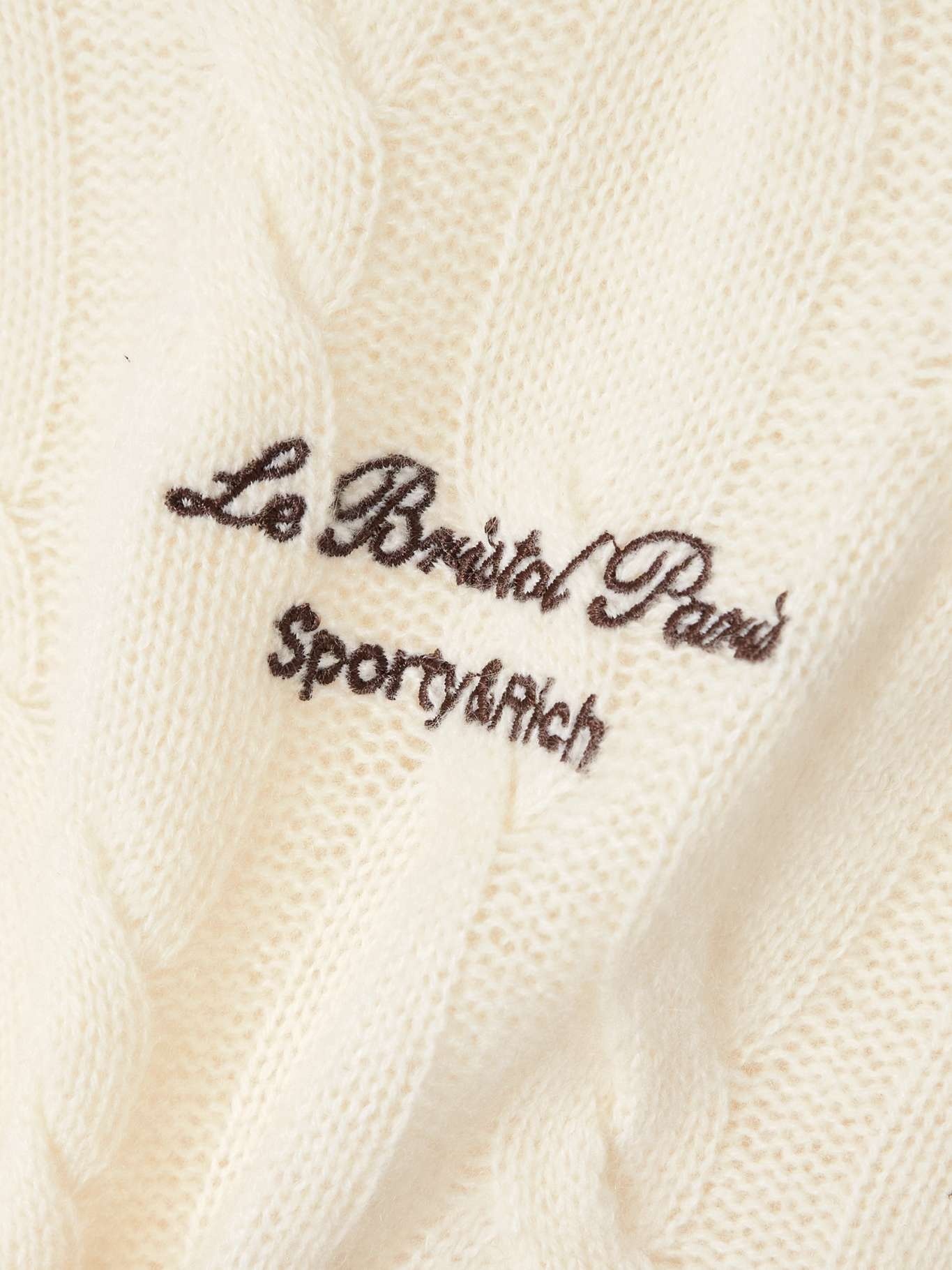 + Le Bristol Paris Faubourg cable-knit cashmere and wool-blend track pants Cream - 5