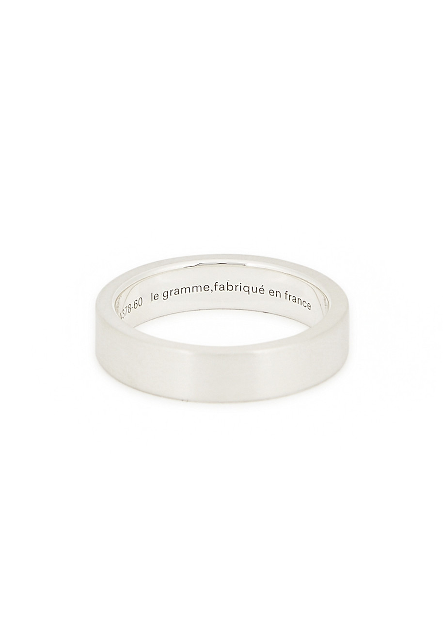 7g brushed sterling silver ribbon ring - 2