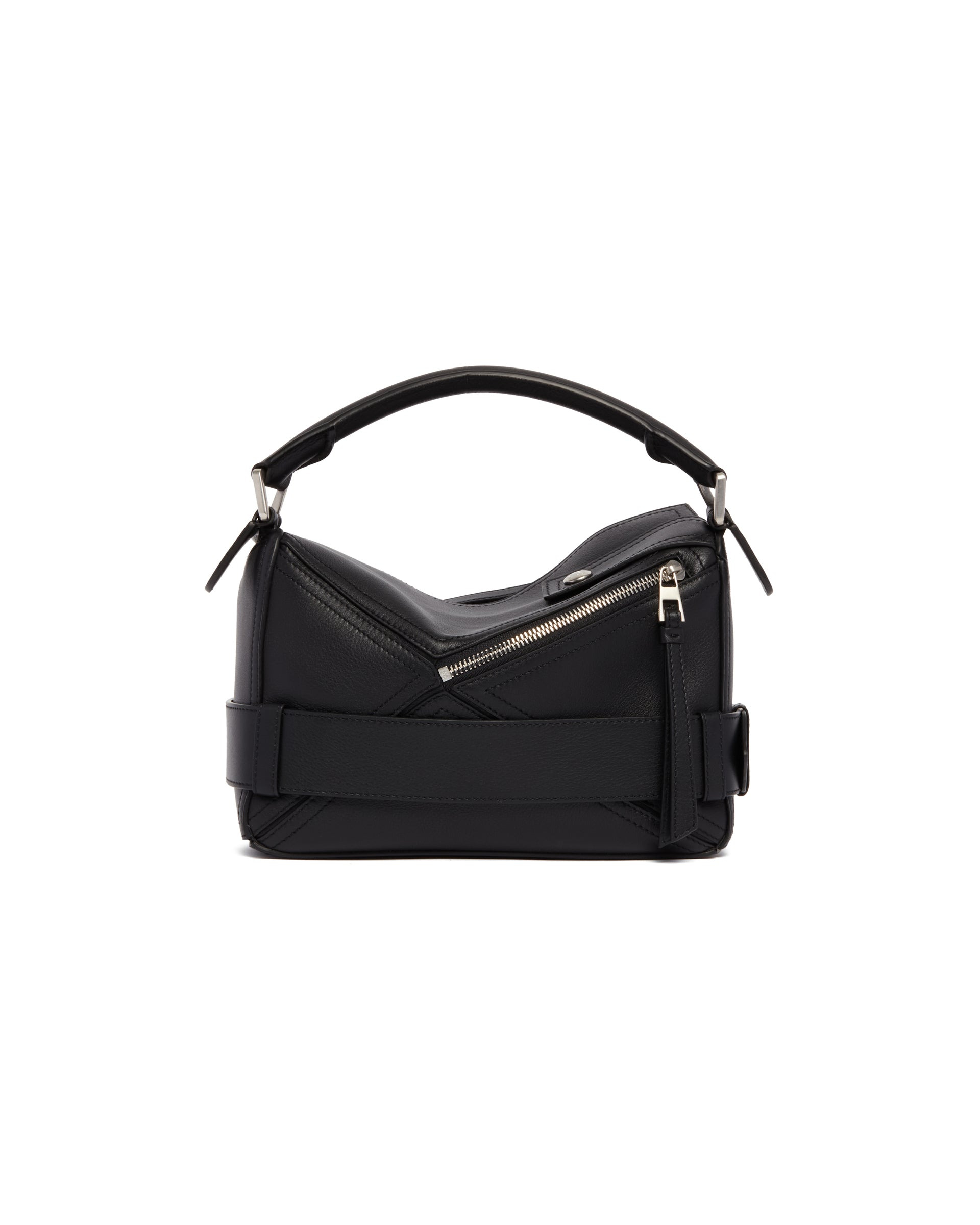 Black Small Puzzle Biker Bag - 7