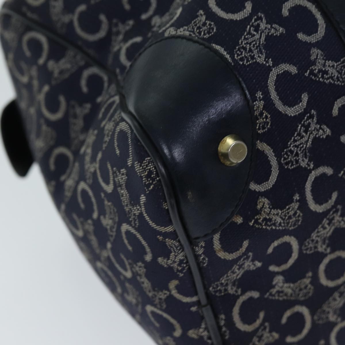 CELINE C Macadam Canvas Hand Bag Navy - 14