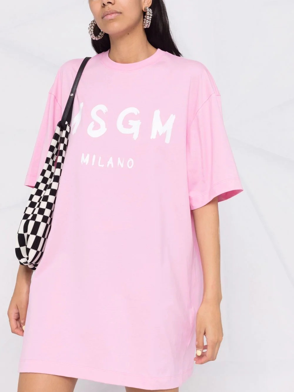 logo-print detail dress - 9