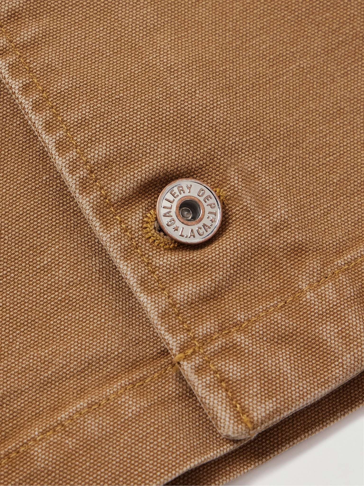 Parker Camp-Collar Logo-Appliquéd Printed Cotton-Canvas Shirt - 4