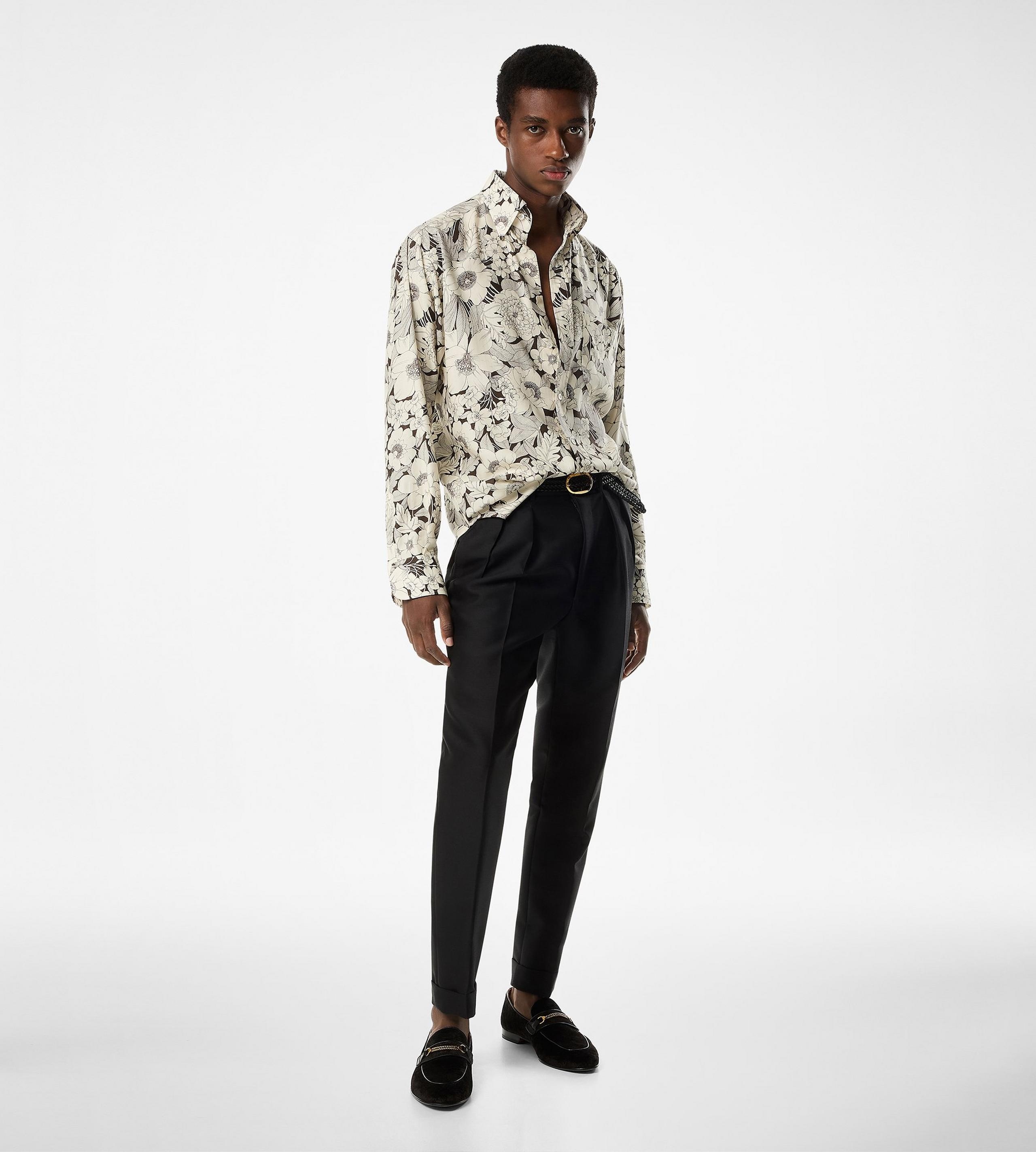 LINEAR FLORAL FLUID FIT SHIRT - 2