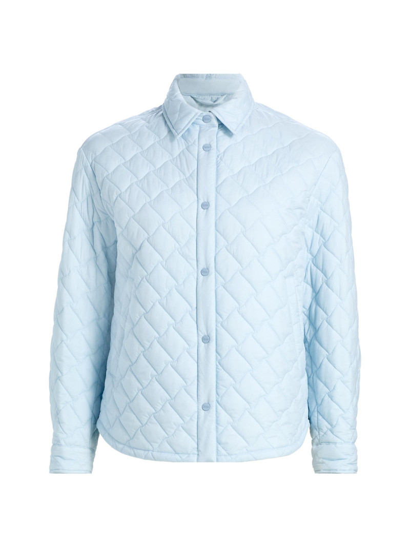 Women's Ecoage Diamond Quilted Shirt Jacket - Light Blue 1