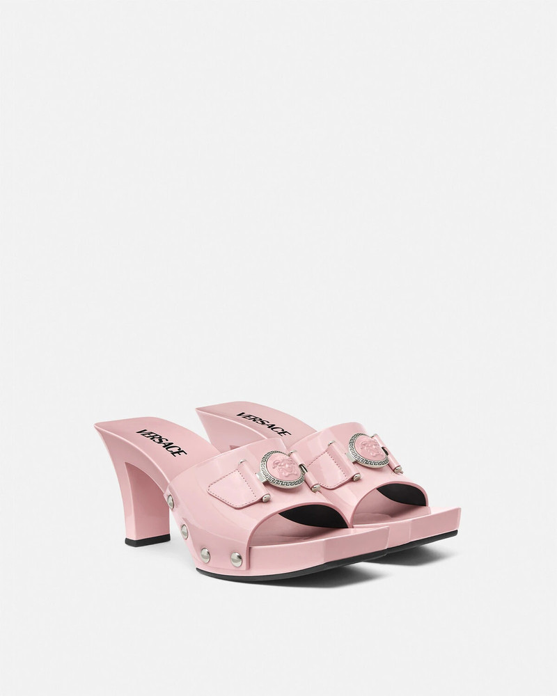 VERSACE Medusa Buckle Patent Clogs 60 mm outlook