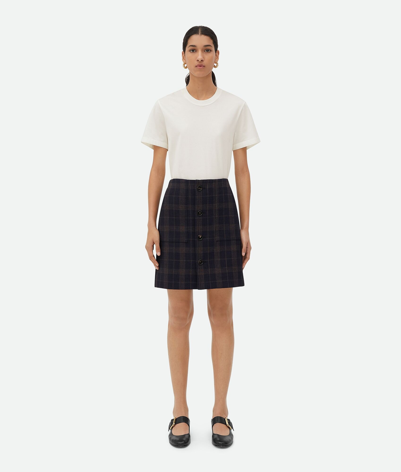 Checked Cotton Mouline Skirt - 1