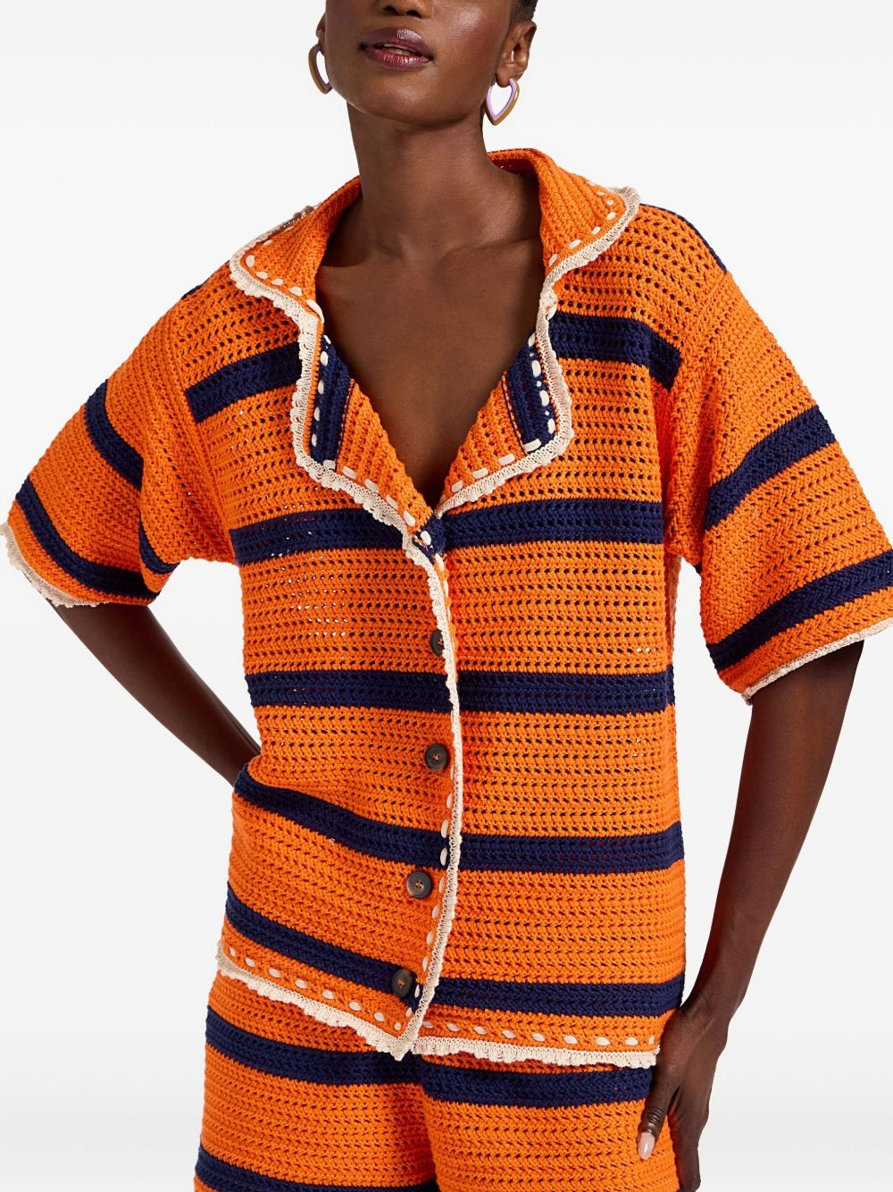 Cerere striped crochet shirt - 2