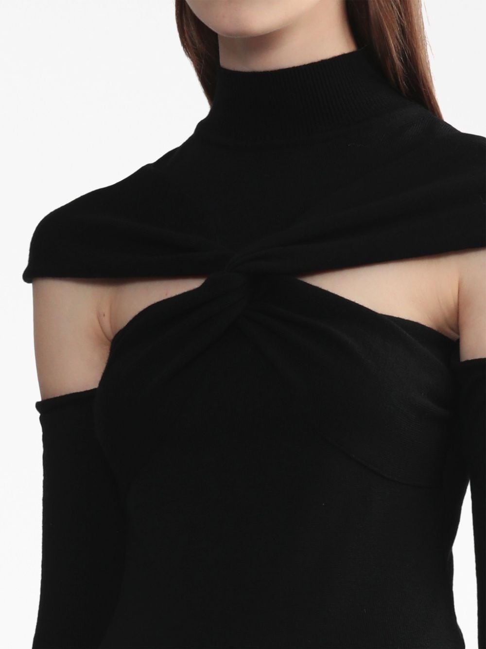 cut-out twisted wool minidress - 5
