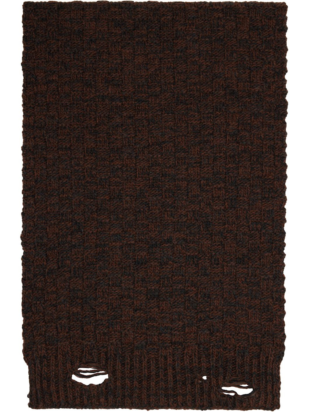 Brown Distressed Scarf - 2