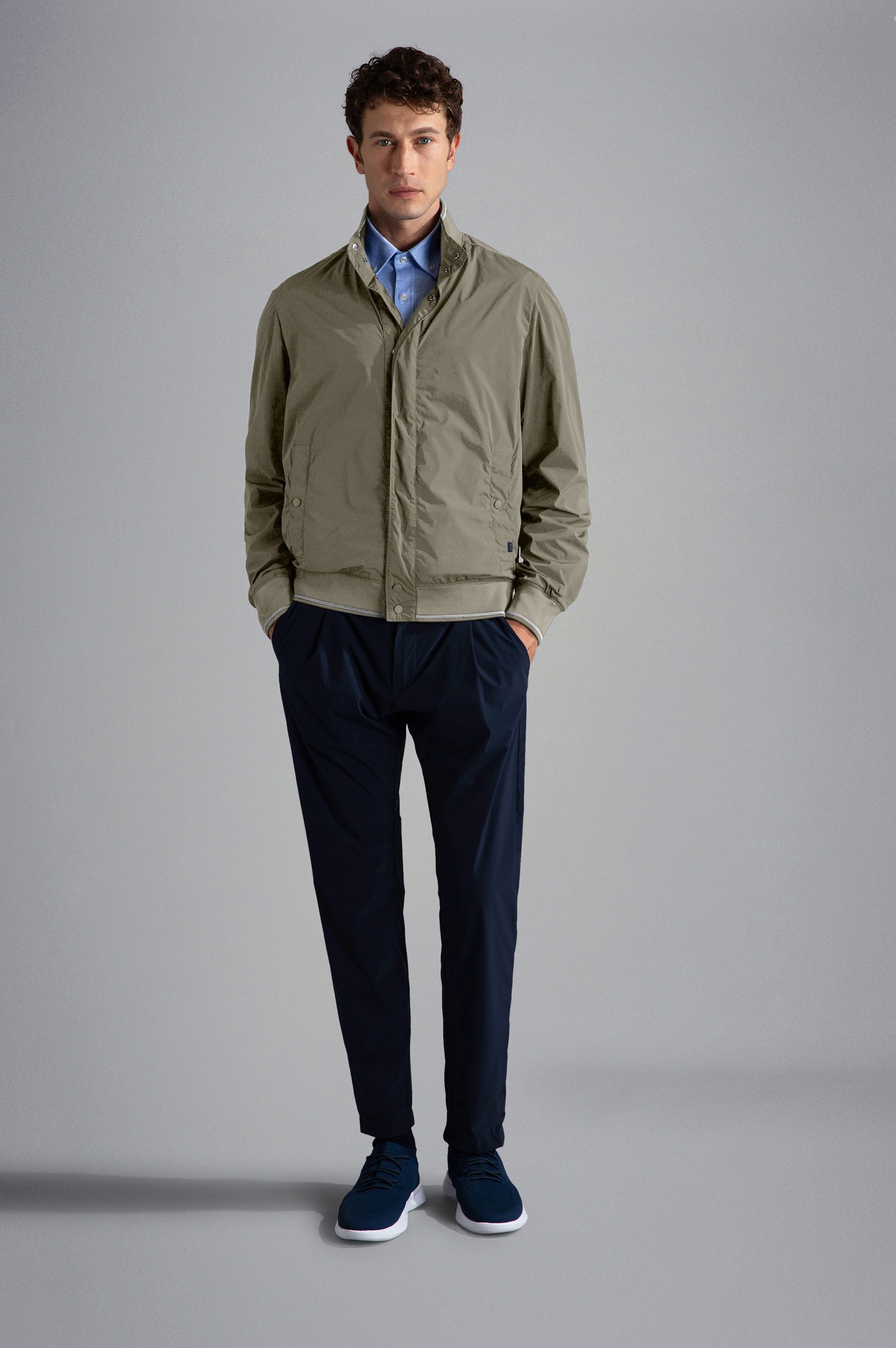 GARMENT DYED STRETCH ECONYL® NYLON BOMBER JACKET - 2