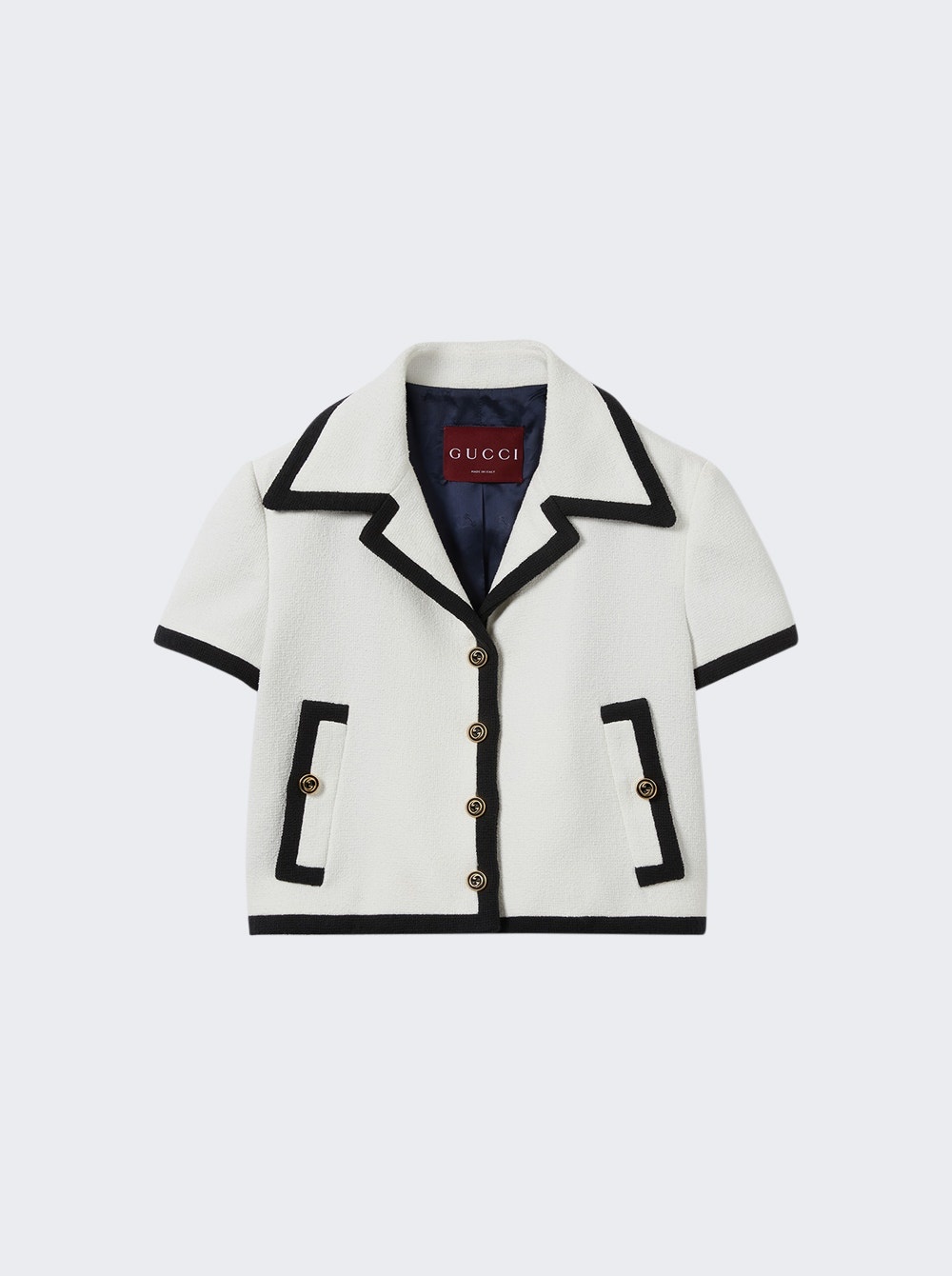Cotton Tweed Jacket Off White - 1